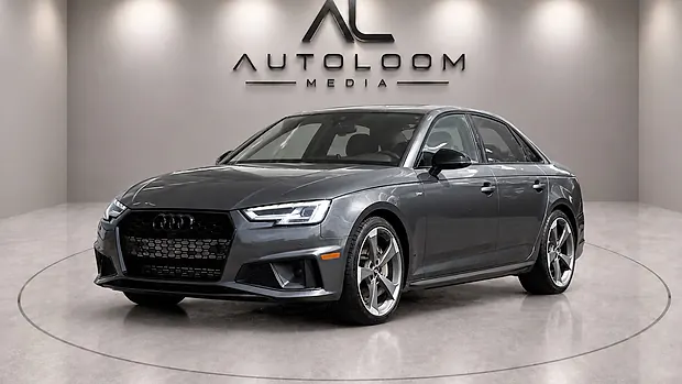 A sport sedan presented in an AutoLoom studio environment