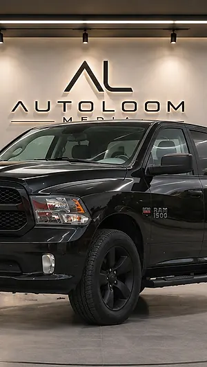 A truck processed by AutoLoom, cropped to a vertical frame